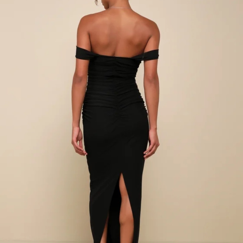Lulus New w/ Tags Elegant Black Off-Shoulder Evening Dress - Size Large - Picture 2 of 5